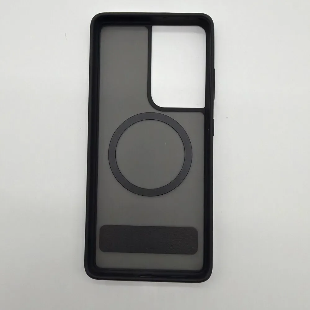 Magnetic Magsafe Matte Case For Samsung S21 Ultra Case With Stand - Black